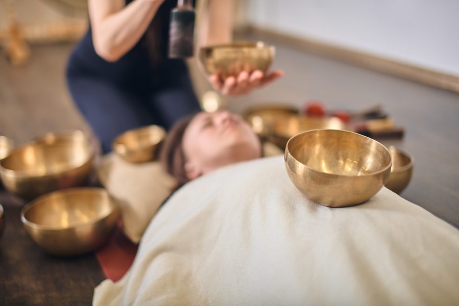 Sound healing with singing bowls